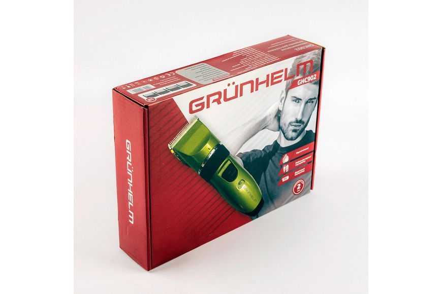 Машинка для стрижки волосся акумуляторна зелена Grunhelm GHC902 BP-96306 тример стайлер BP-96306 фото