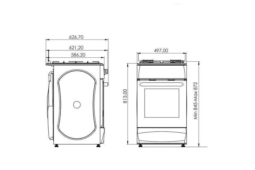 Газова плита біла 4 конфорки 220-240В/50 Гц Grunhelm G4F5600W побутова плита BP-127334 фото