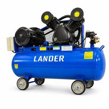 Компресор масляний двоциліндровий LANDER 10 бар 100 л компресор повітряний ремінний компресор масляний для шиномонтажу CAR-LNDR100 фото