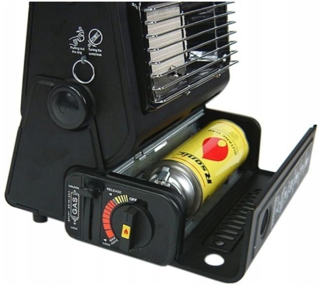 Портативная газовая плита + обогреватель Rotary Heater, 1,3 кВт CAR-6559 фото